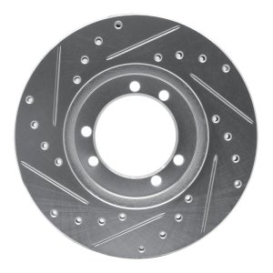 Hummer H1 Brake Rotor (1) - Rear Right, Front Right - R1 Concepts - Drilled & Slotted - Silver - `92-`04